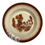 Plat faence moulin des loups motif pochoir