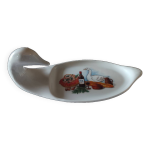 Plat  foie gras en forme de canard, porcelaine de sologne