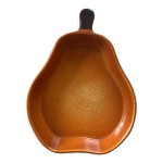 Plat four forme de poire en cramique orange