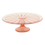 Plat à gâteau art déco rose rosaline depression glass verrerie scailmont Plat à gâteau art déco rose rosaline depression glass verrerie scailmont