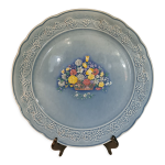 Plat à gâteau en faience de gien Plat à gâteau en faience de gien