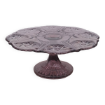 Plat  gteau, tarte en verre mauve, manage belgique