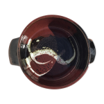 Plat grès artisanal signé guibert rouge brun décoré Plat grès artisanal signé guibert rouge brun décoré