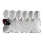 Plat  oeufs en majolique subtil