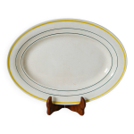 Plat oval � liser�s jaunes st amand mod�le  trouville , 1960
