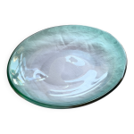 Plat oval en pte de cristal de trois couleurs
