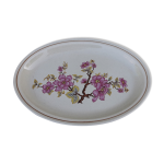 Plat ovale en faïence de gien modèle fleur de cerisier Plat ovale en faïence de gien modèle fleur de cerisier