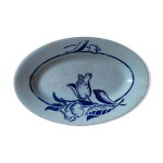 Plat ovale ravier porcelaine fleur bleue st amand dp 092287