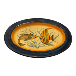 Plat ovale, terre cuite vernisse, 40 cm