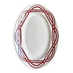 Plat ovale en terre de fer bordeaux