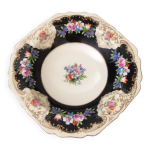Plat pidouche carr, peint  la main, en porcelaine de la marque japonaise noritake