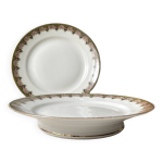 Plat pidouchevintage porcelaine blanche fleurie made in france