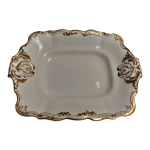 Plat porcelaine anglaise copeland d�cor blanc et or
