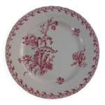 Plat en porcelaine opaque de gien service chardons
