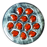 Plat de pr�sentation � hu�tres et coquillages de pornic peint mains.