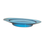Plat prsentoir gteaux porcelaine bleu sarreguemines