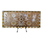 Plat rectangulaire cristal de bohême walther glas motif jaune et fleur Plat rectangulaire cristal de bohême walther glas motif jaune et fleur