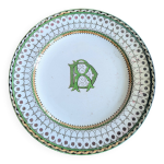 Plat rond ancien creil & montereau décor venetian fin xixe Plat rond ancien creil & montereau décor venetian fin xixe