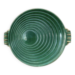 Plat rond art dco vert et dor