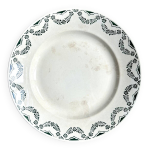 Plat rond badonviller en terre de fer, service  trianon
