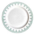 Plat rond boch frres keramis en terre de fer verte, service  bonaparte