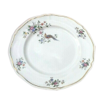 Plat rond  bord godronn chantilly france dcor floral et de grue polychrome dit   kakiemon