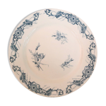 Plat rond, creil et montereau, service centaurée, terre de fer, fin xixè Plat rond, creil et montereau, service centaurée, terre de fer, fin xixè