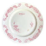 Plat rond creil & montereau en terre de fer rose, service  centaure
