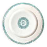 Plat rond creil & montereau en terre de fer verte, service  anglais