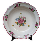Plat rond creux décor bouquet de fleurs saint amand vieux strasbourg Plat rond creux décor bouquet de fleurs saint amand vieux strasbourg