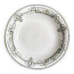 Plat rond creux en terre de fer st amand et hamage, service  mdaillon