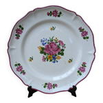Plat rond dcor bouquet de fleurs saint amand vieux strasbourg