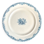 Plat rond emile bourgeois en terre de fer bleue