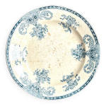 Plat rond longwy en terre de fer, service  fontainebleau