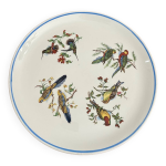 Plat rond en porcelaine oiseaux