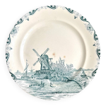 Plat rond salins en terre de fer, service  delft