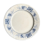 Plat rond sarreguemines en terre de fer blanche et bleue, service aïda Plat rond sarreguemines en terre de fer blanche et bleue, service aïda