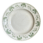Plat rond sarreguemines en terre de fer, service palmyre Plat rond sarreguemines en terre de fer, service palmyre
