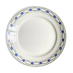 Plat rond st amand en terre de fer émaillée blanche, bleue et verte Plat rond st amand en terre de fer émaillée blanche, bleue et verte
