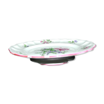 Plat rond sur pidouche assiette monte fleurie rverbre de luneville