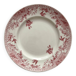 Plat rond en terre de fer  c�r�s  kg lun�ville