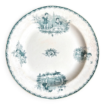 Plat rond en terre de fer verte