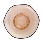 Plat rond en verre rose, vide poche ou saladier, verre moul, art dco