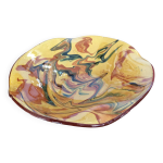 Plat saladier en terre cuite vernisse