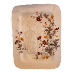 Plat de service, d�cor floral, cannelures, r�servoir � jus, porcelaine anglaise, minton