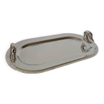 Plat de service  foie gras en mtal argent