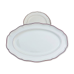 Plat de service ovale villeroy &boch festonn marron