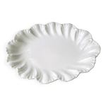 Plat de service en porcelaine de limoges blanche 34 x 25. 5 cm