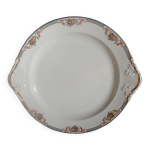 Plat de service plat en porcelaine de limoges paniers fleuris, fruits - debut 20 me