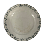 Plat de service rond ancien gien model etrusque terre de fer